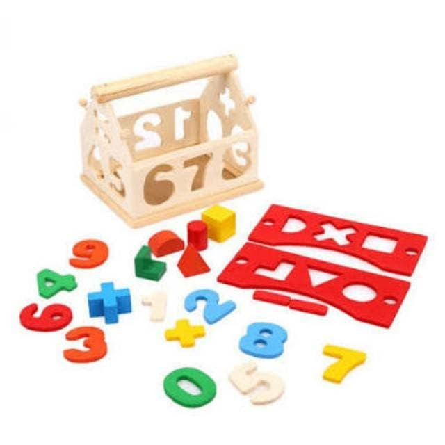 PROMO MAINAN EDUKASI ANAK WOODEN TOYS SHAPE SORTING HOUSE TERMURAH