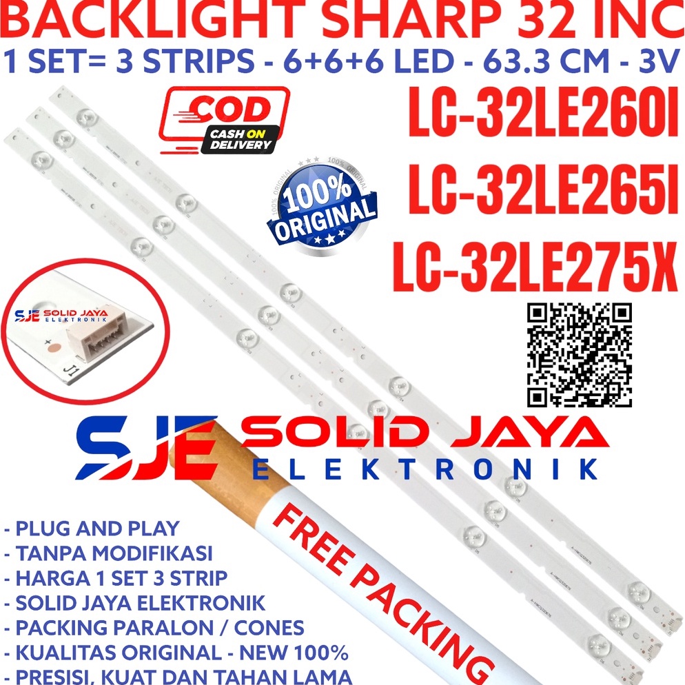 BOOMING BACKLIGHT LED TV SHARP 32 INC LC 32LE260 32LE265 32LE375 I X LAMPU BL 6K 32LE 32LE260I 32LE2