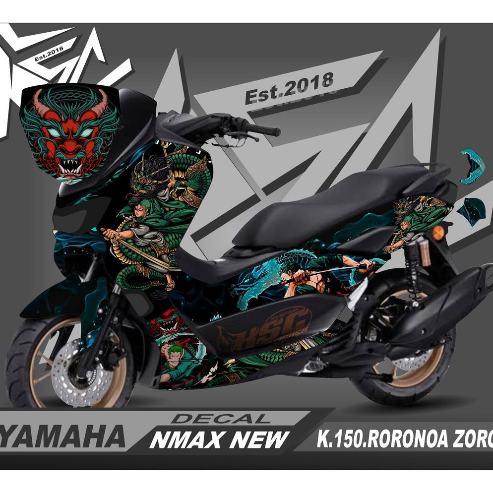 KSC - Decal Stiker FullBody FullSet Visor Motor Yamaha Nmax New 2020/2021/2022/2023 Anime One Piece ZORO [KD-150] Dekal Stiker Nmax New Anime
