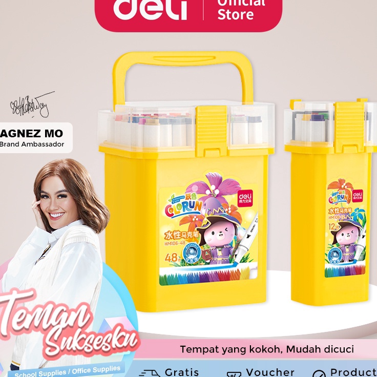 

NMZQ4154 Deli Water-based Sketch Marker / Spidol Warna Dual Tip 12 24 36 48 60 Warna HM106