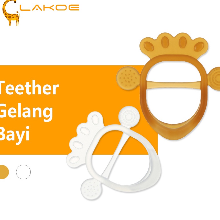 (RK».K☎) LAKOEINDONESIA Mainan Gigitan Teether Bayi Bahan Silikon Teether Gelang Bayi Bpa Freetop.pr