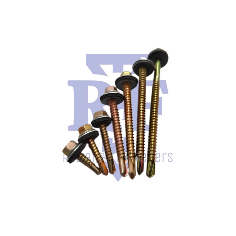 Sekrup Roofing Kuning #12x70 / Hex Flange Baut Baja Ringan (7 CM)