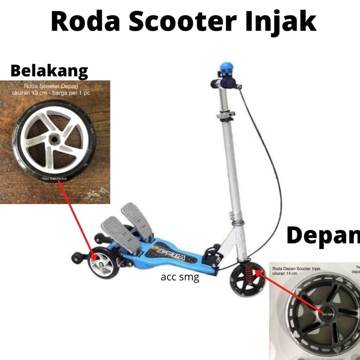 ✨Grosir✨ Roda Scooter Injak belakang / Depan Original - roda ban skuter otoped anak pedal gas 