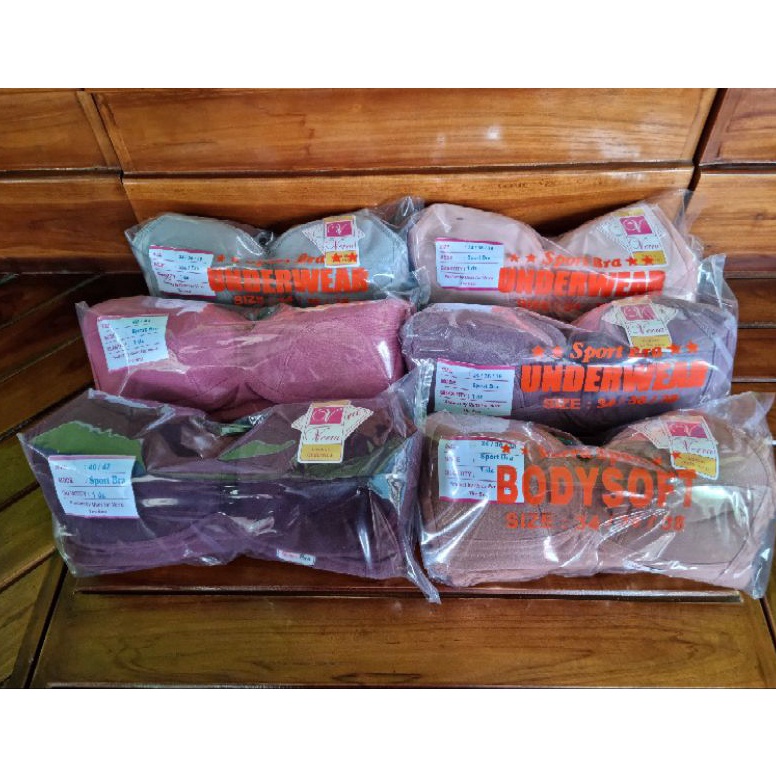 Top Design9q4Pe Bra/BH Lusinan (12pcs) Verra Sport bra tanpa busa tanpa kawat