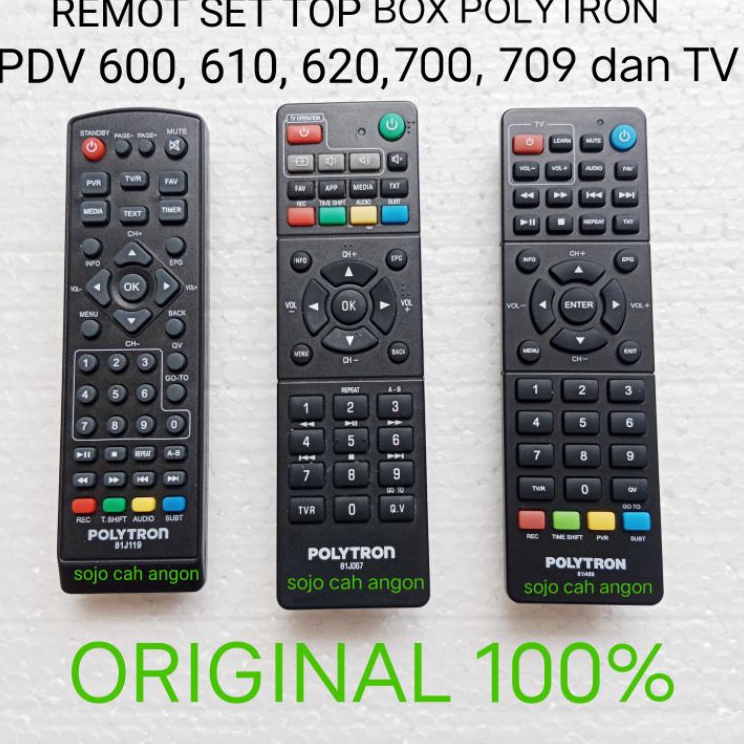 eJ remot set top box polytron pdv 600t2 pdv 610t2 pdv 620t2 pdv 700t2 709t2 original ✴ A ♛