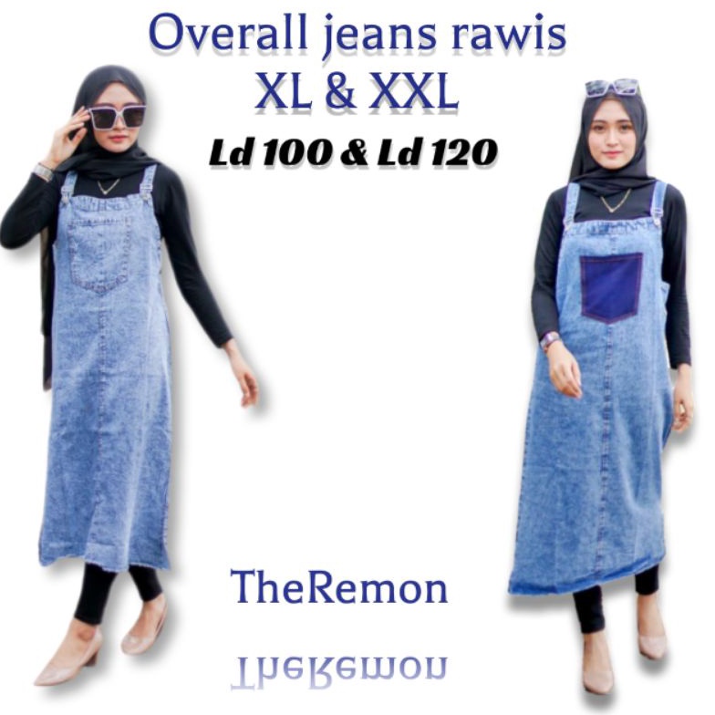 RTG-70 PROMO OVERAL JEANS FIT XL & XXL/OVERAL JEANS BIG POCKET JANETA/OVERALL ROK KODOK JEANS/OVERAL