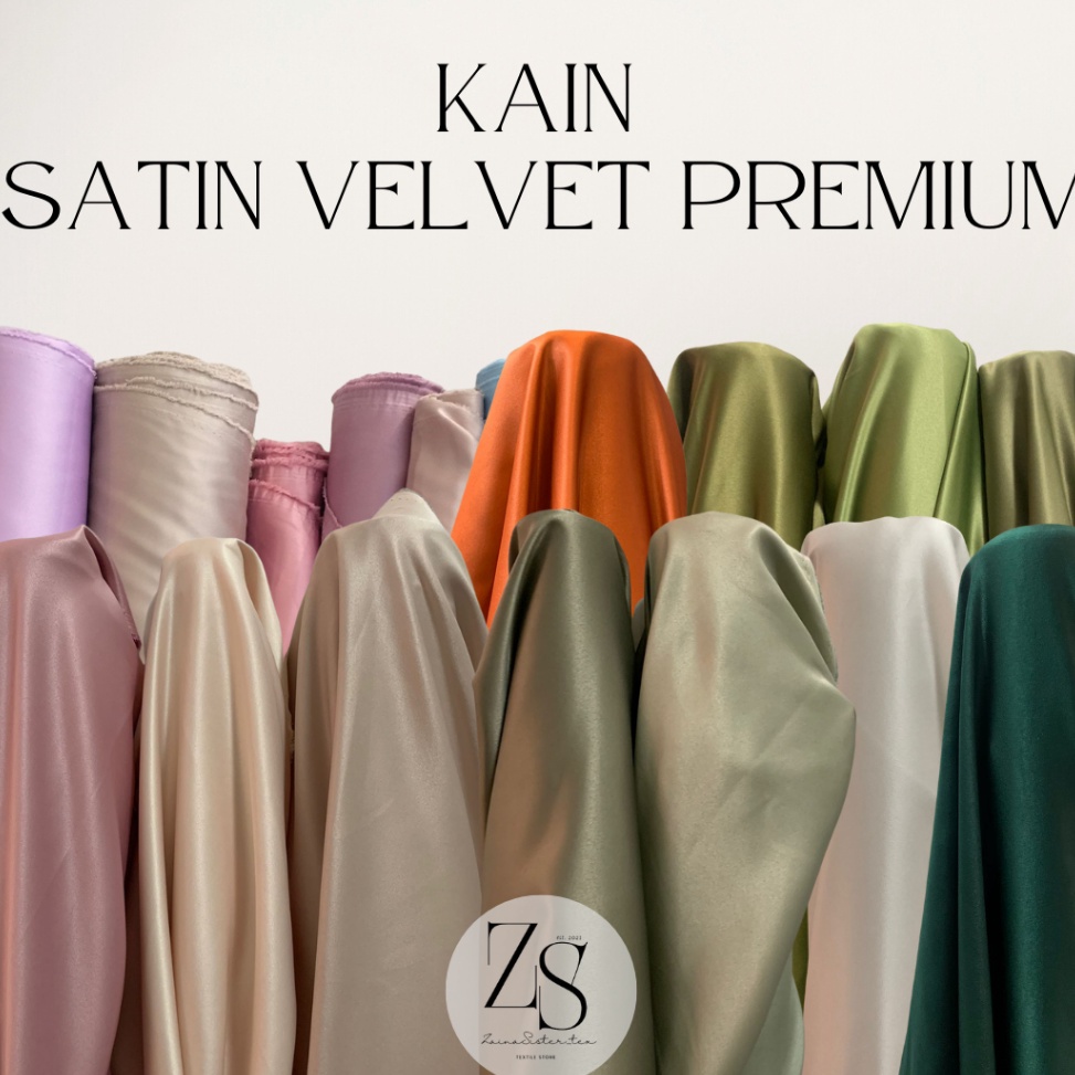 [QK741] Bahan Kain Satin Velvet Premium Furing Kebaya Bisa Untuk Gamis Bahan Bridesmaid Warna Ungu L