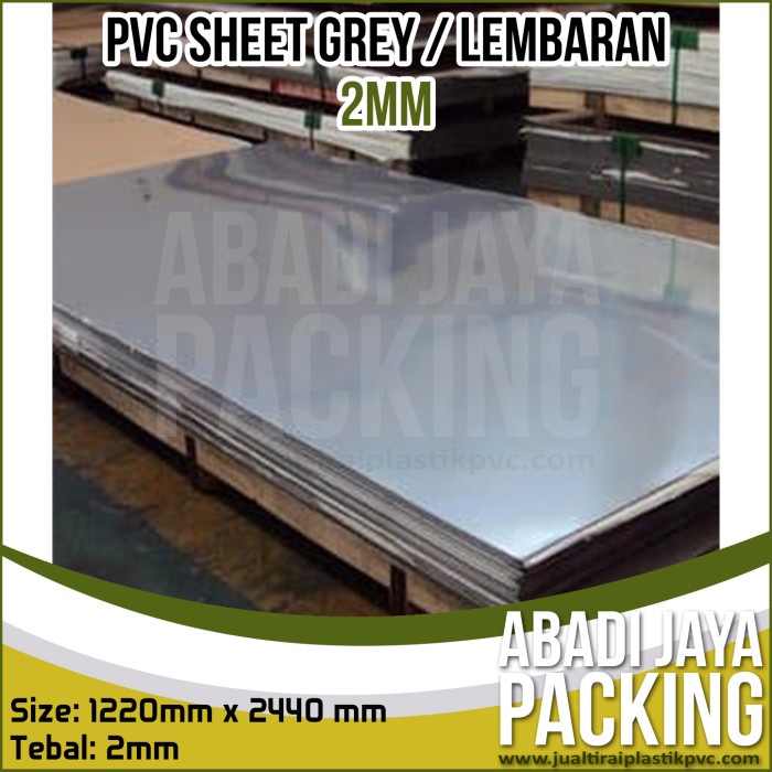 pvc sheet grey 2mm / pvc abu abu lembaran 2mm ready