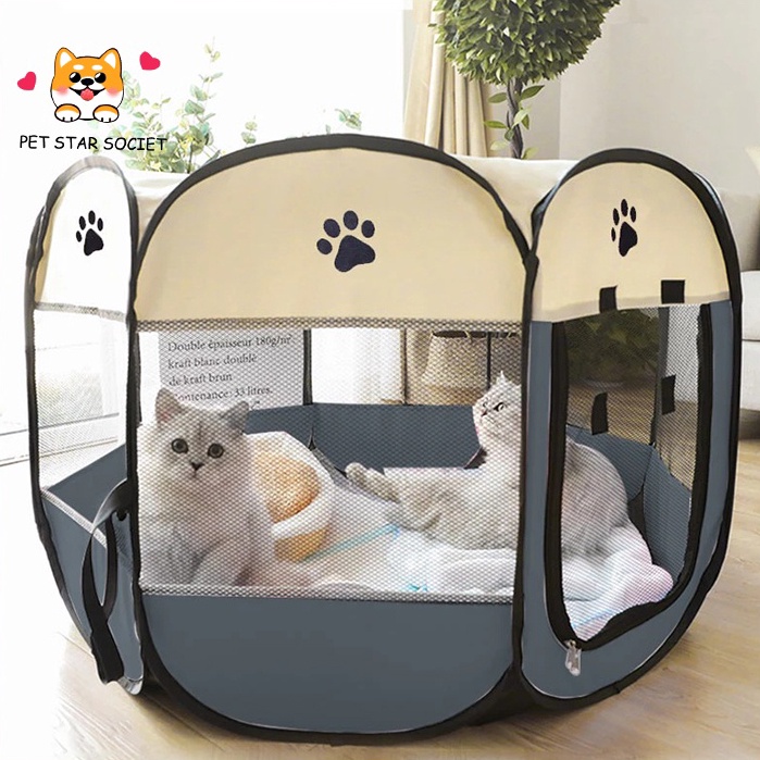 [0GJ33] TENDA KANDANG LIPAT KUCING Anjing Portable Tempat Tidur Anak Kitten Puppy Murah Pet Cage Bed
