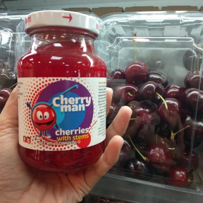 

+++++] Cherryman red cherry with stem / buah ceri merah tangkai 283 gr