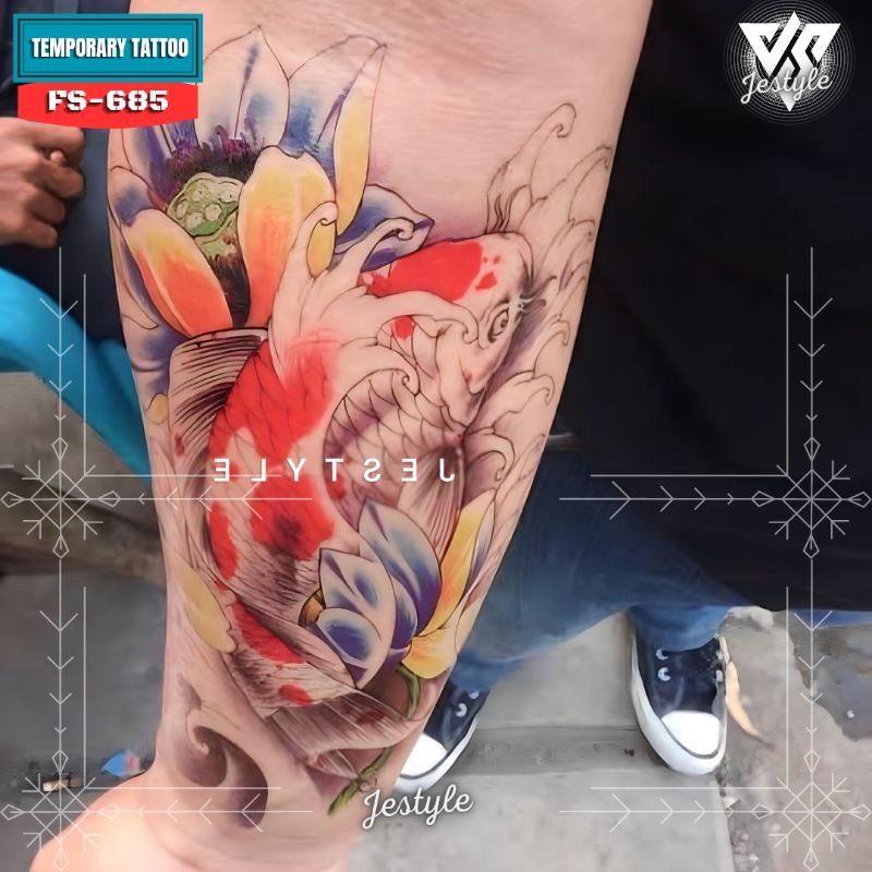 [FS-685] Tato Temporer Temporary Tattoo ikan koi