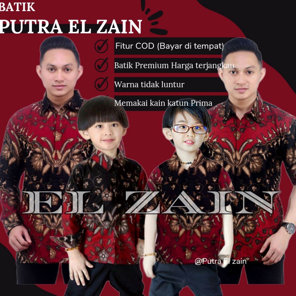 VIRAL Batik Keris Maron TERBARU Couple sweet || couple batik ayah dan anak cowok BATIK MERAH Batik L