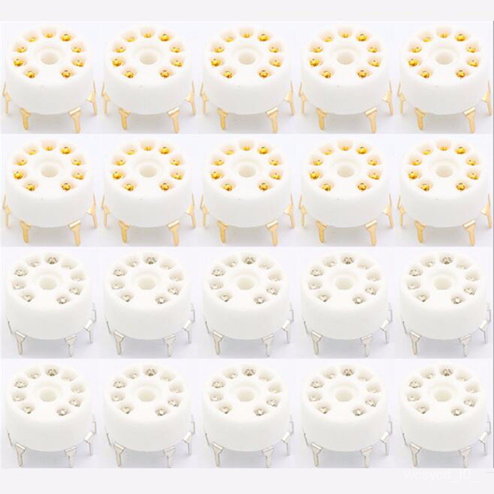 ✅&20pcs Ceramic 9pin B9A PCB MOUNT Tube Socket FOR 12AX7 12AT7 12AU7 6DJ8 ECC82 5670 6922 Hifi Audio