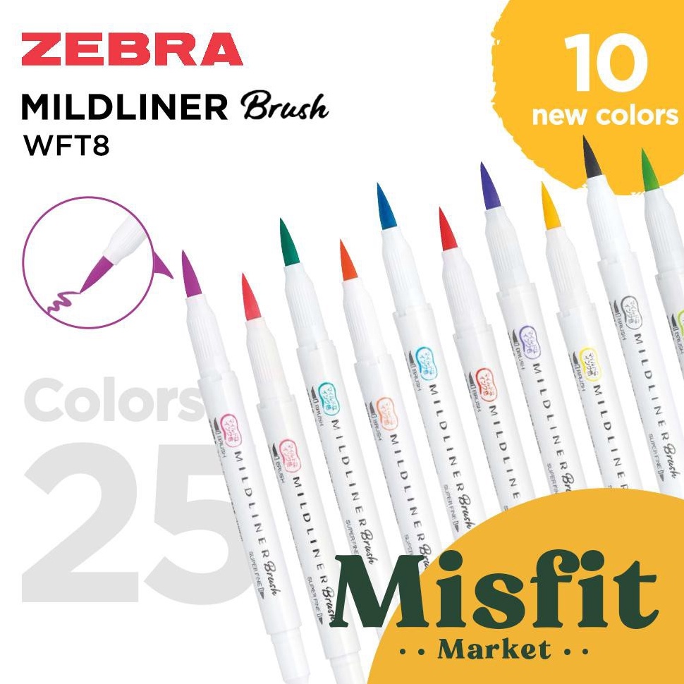 

Ready StockーZEBRA MILDLINER BRUSH PEN MARKER Double Ended Highlighter Stabilo