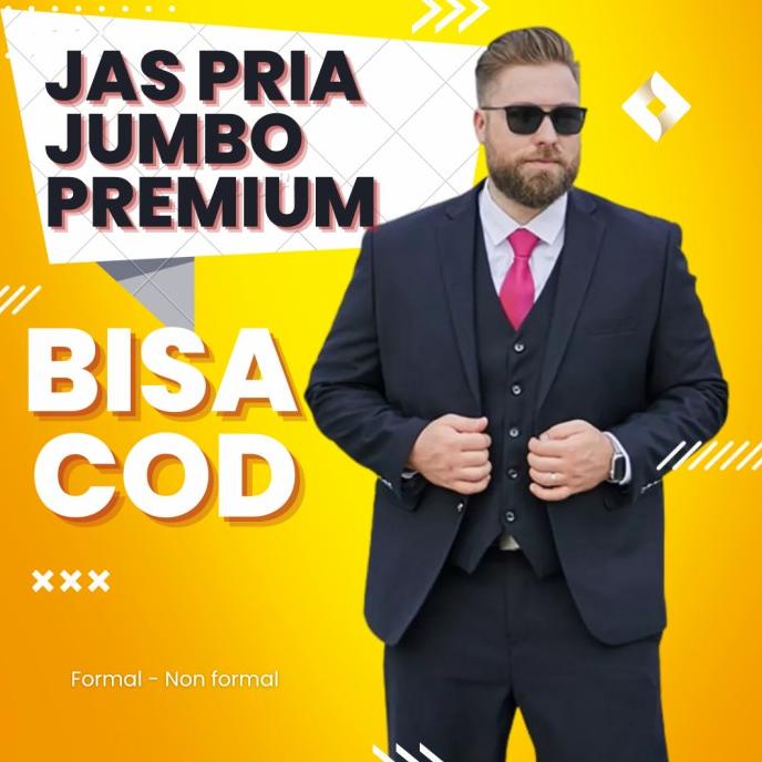 JAS BLAZER PRIA HITAM POLOS JUMBO SIZE XXL XXXL XXXXL 5L 6XL TERMURAH