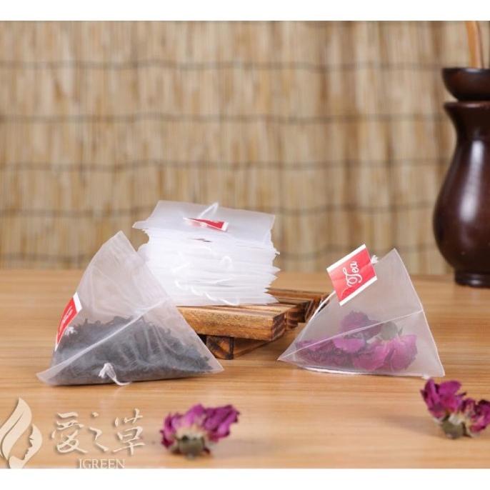 

isi 1000pcs Tea bag Kantong Teh kosong Nylon Pyramid Empty Tea bag