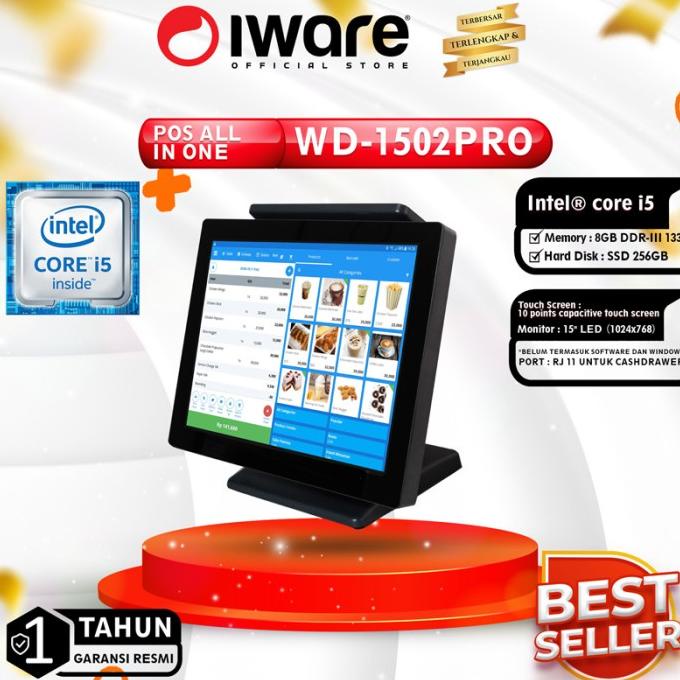 Mesin Kasir All In One Pos Iware Wd-1502Pro Intel I5 Touchscreen