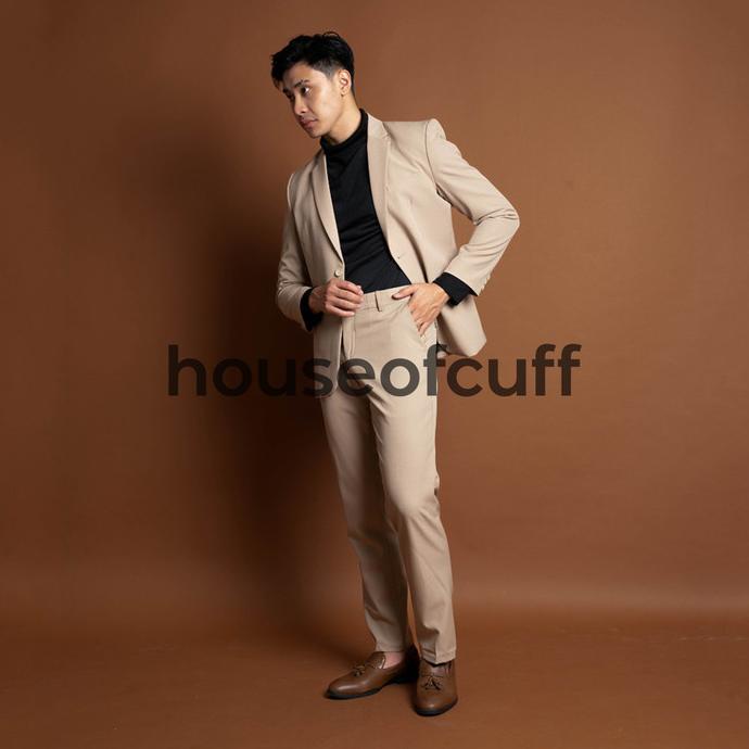 Houseofcuff Jas Set Celana Formal Blazer Krem Formal Pria Jas Nikah