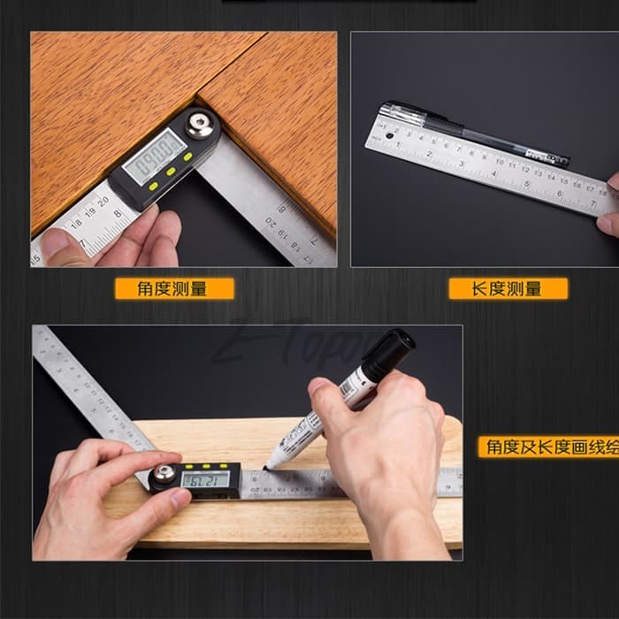 Protractor DIGITAL 200mm angle finder penggaris busur sudut digital