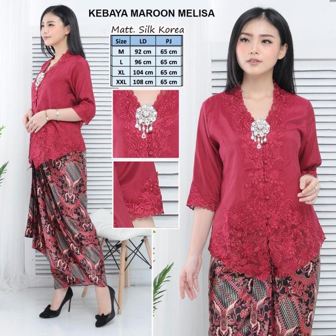 Atasan kebaya bordir merah / Kebaya merah / Kebaya modern merah