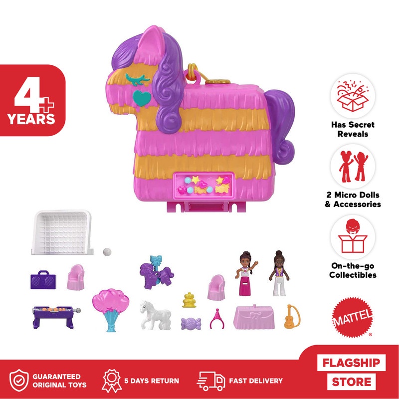 Polly Pocket Pinata Party Compact - Mainan Boneka Anak perempuan