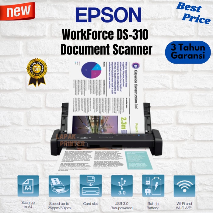 Epson WorkForce DS-310 Portable - Scanner Epson DS310