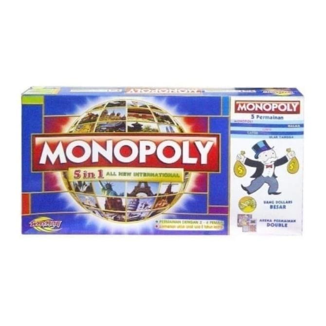 Mainan Keluarga Monopoli Internasional 5 in 1