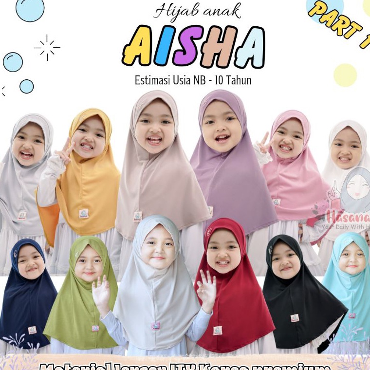 HARGA BERSAHABAT Jilbab anak aisha hijab syar'i jersey premium original hasanah