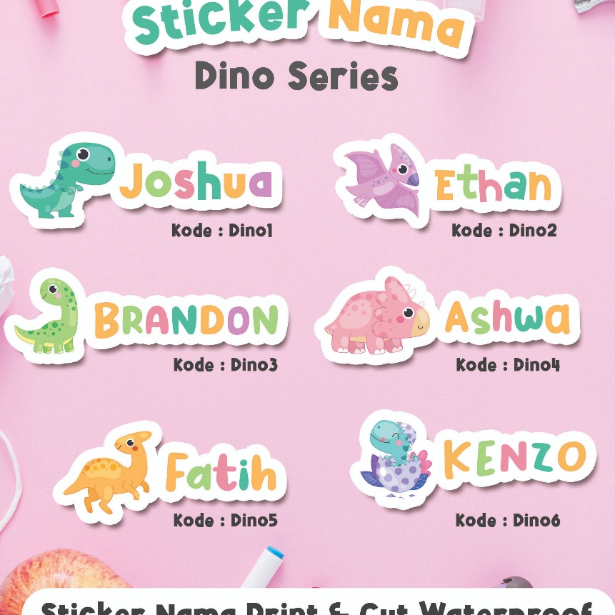 

(MM♥.9✪) Label Nama Waterproof, Stiker Nama tumbler, kotak pensil, Print and Cutmuraah.!!