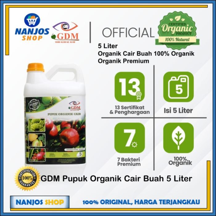 Bestseller Gdm Pupuk Organik Cair Untuk Buah Buahan / Pupuk Organik Penyubur 5 L