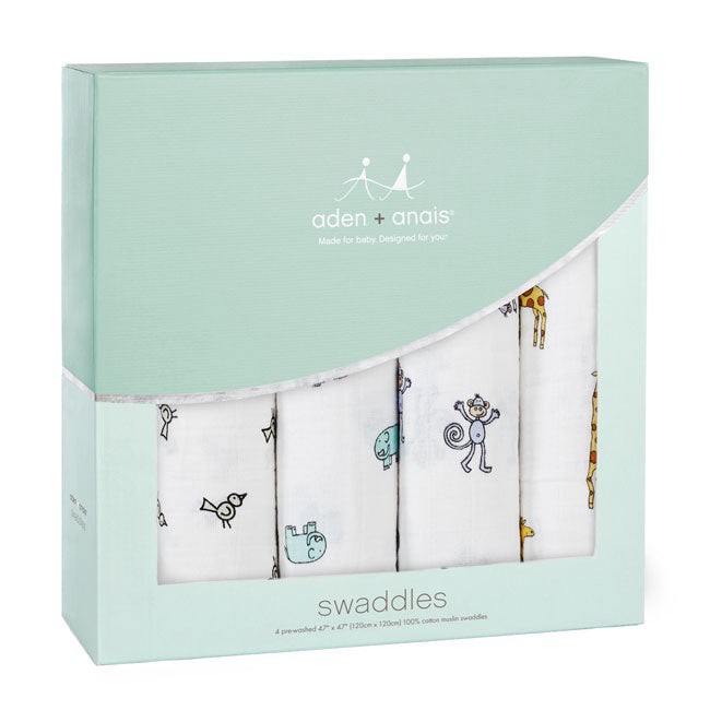 aden+anais muslin cotton swaddle jungle jam
