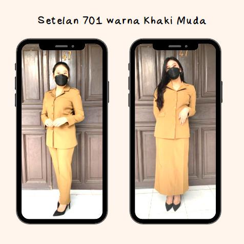 Setelan Seragam Pemda PNS 701 Blazer PNS ASN Warna Khaki Muda