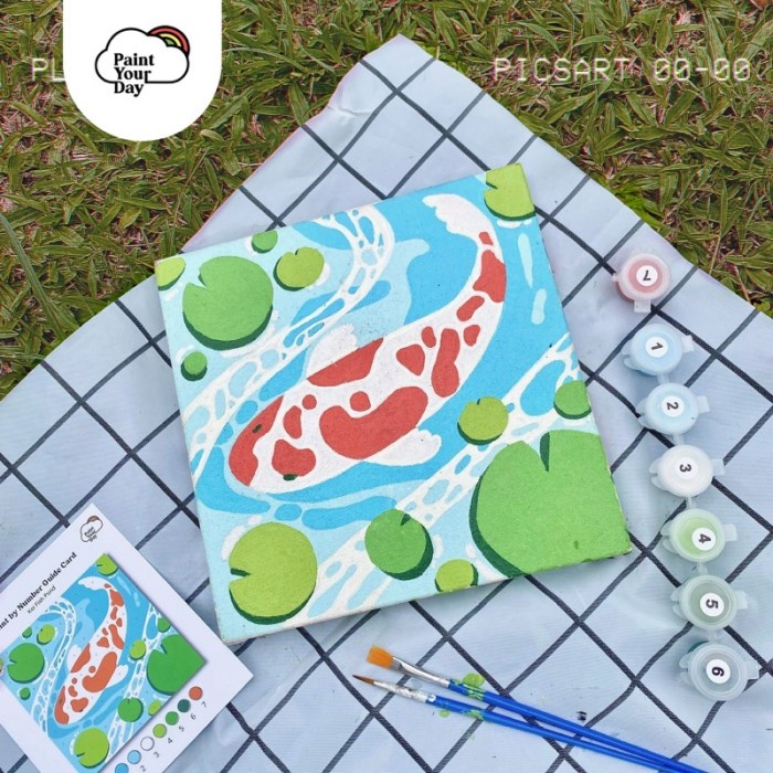 

Bestseller Paint By Number Koi Fish Pond Paintyourday Painting Kit 20X20
