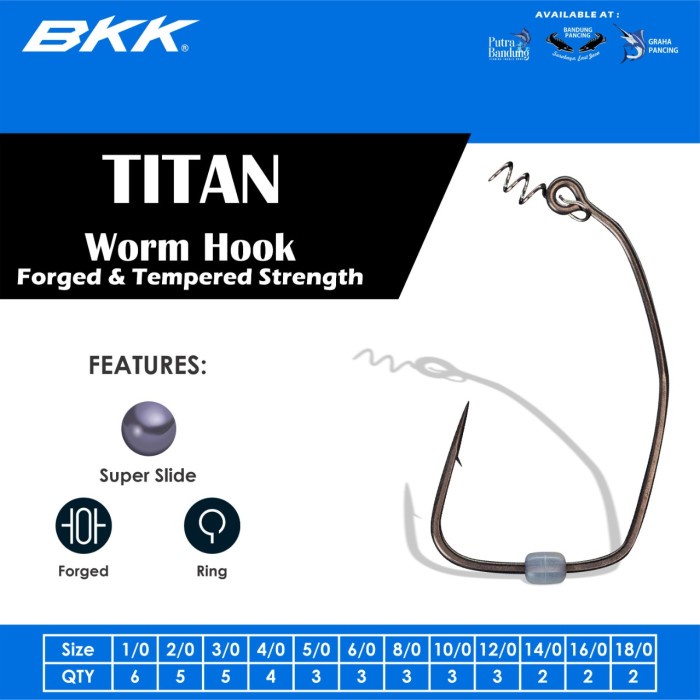 Bestseller Kail / Pancing Bkk Titan Worm Hook