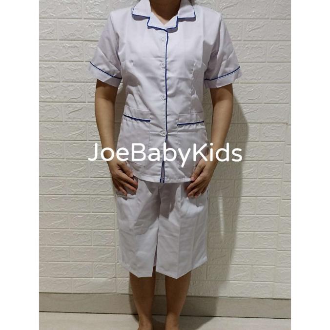 Seragam Suster putih polos kulot / Baju suster kulot murah