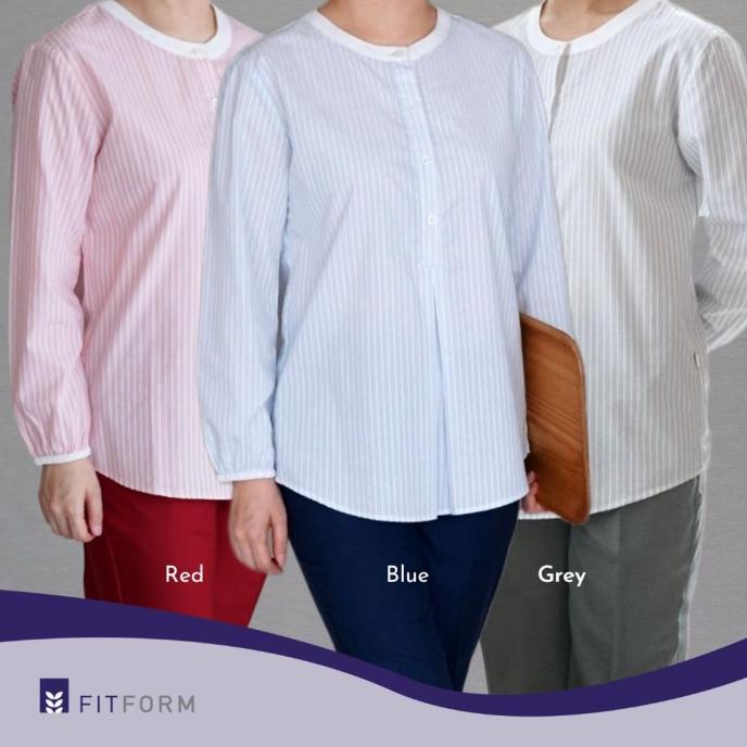 Seragam Suster FITFORM / Perawat - PINSTRIPES Workshirt Lengan Panjang