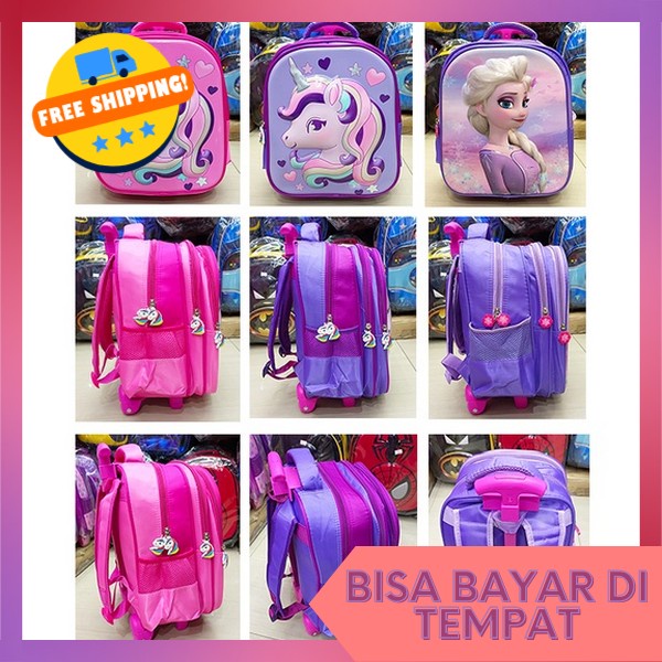 Ts Sekolah Anak Perempuan Lucu Tas Punggung Ransel Trolly Tk Sd Tas Troli Anak Perempuan Paud Ts Tro