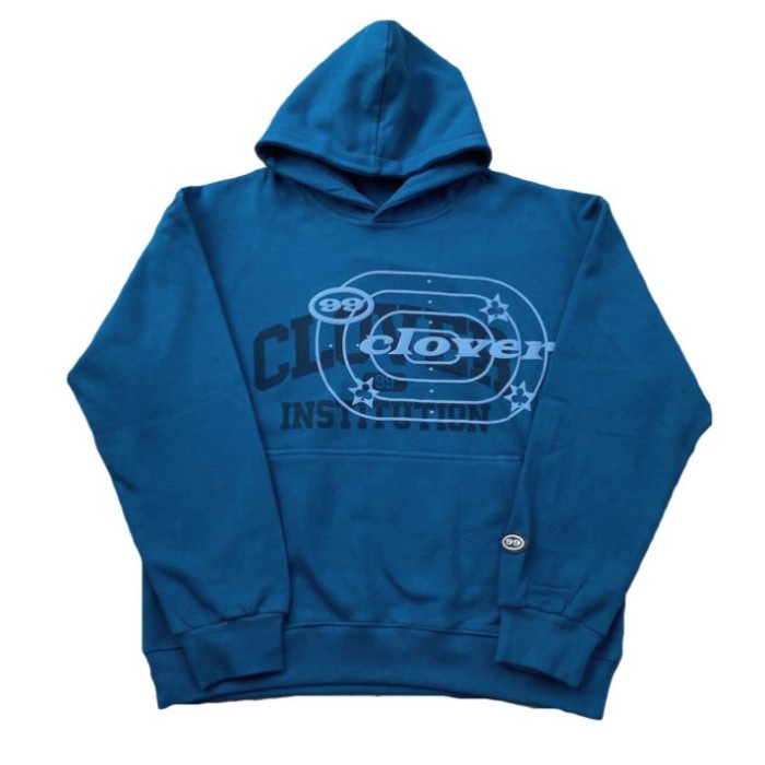 "UNIVERSITY" OVERSIZED BLUE HOODIE 99CLOVER