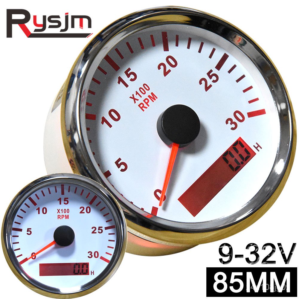 ✅&Diesel Engine Car Tachometer RPM Gauge Hour Meter REV Counter 3000RPM With Digital Hourmeter LCD H