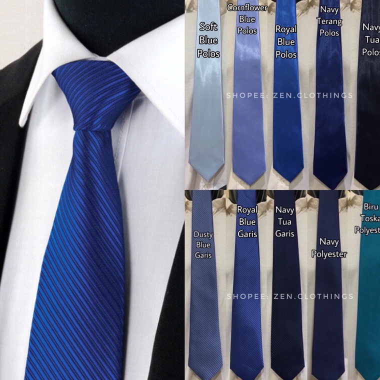 MURAH MERIAH Dasi Panjang Pria Dewasa Warna Biru Muda Terang Royal Blue Biru BCA Dusty Blue Biru Tos