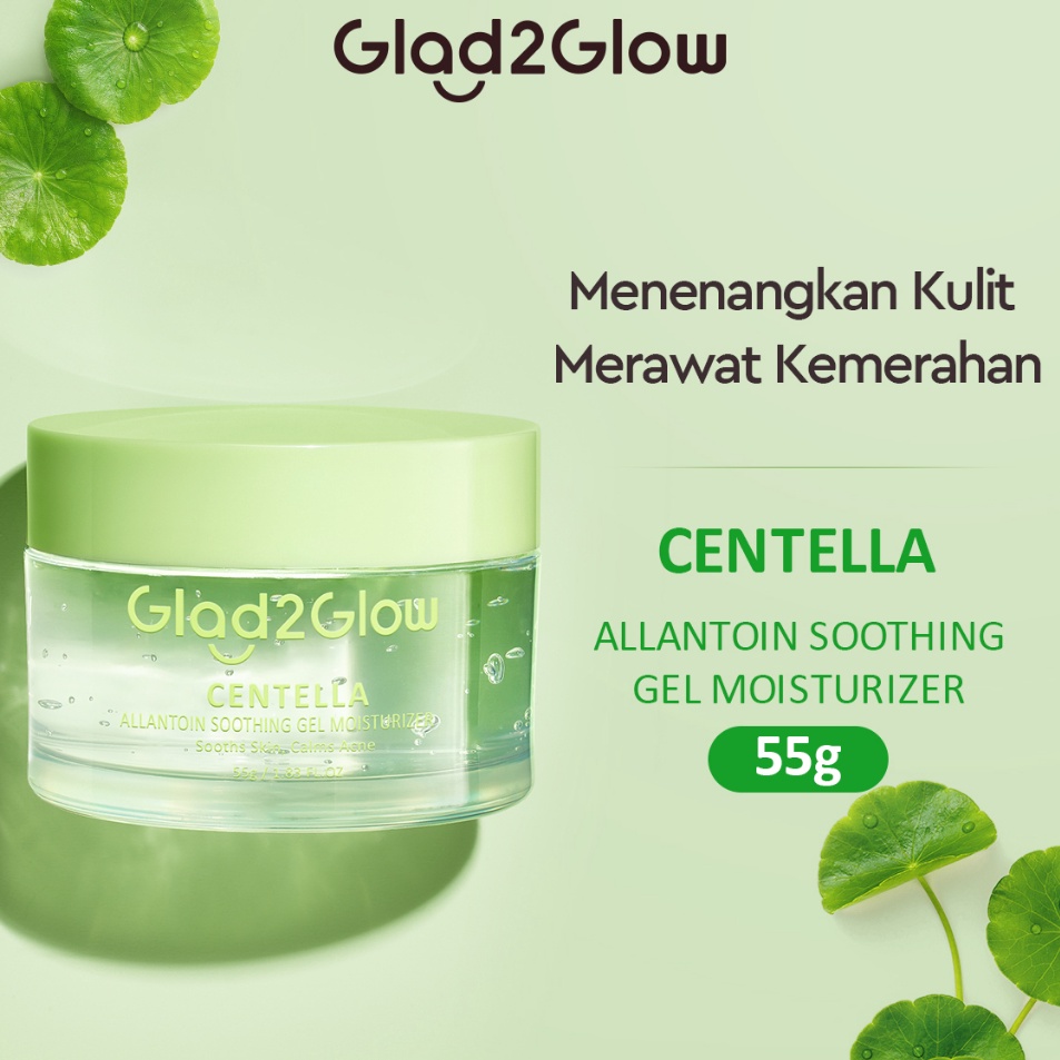 Pasti LakuRr8R2 【 55g 】Glad2Glow Centella Allantoin Soothing Moisturizer Gel Repair Skin BarrierOil-