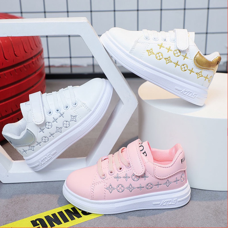 NEW STOCK ukuran 26-37 Perempuan sneaker anak perempuan sepatu olahraga gadis kecil kualitas baik se