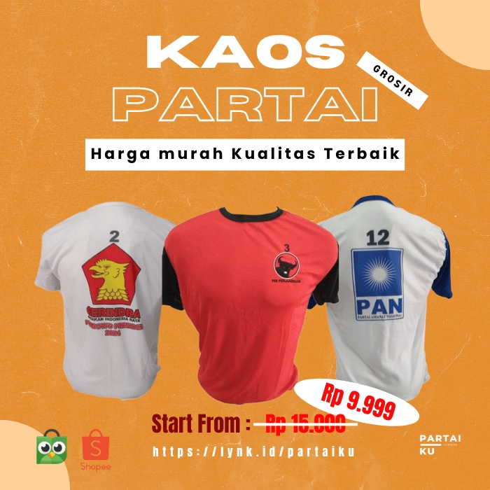 Kaos Partai Murah Grosir - Baju Partai Murah Grosir - Kaos Baju Partai - Sablon Partai BOB2100