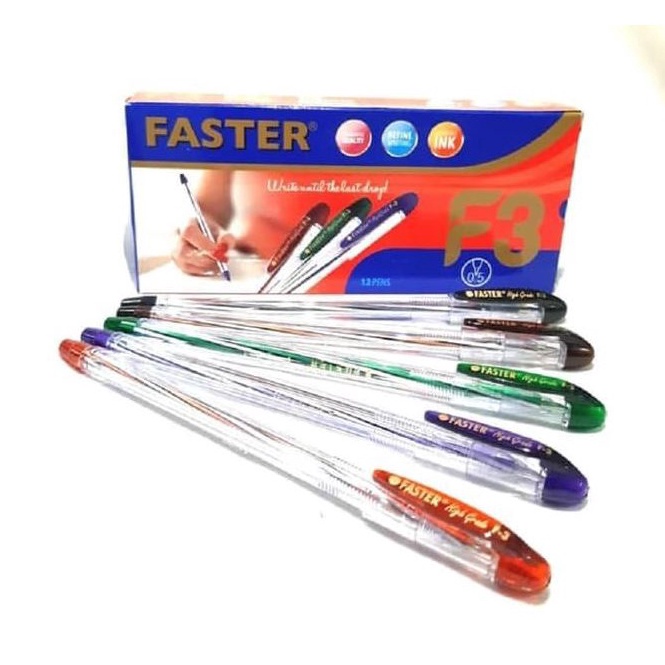 

71 (12pcs) Pulpen / Pen / Pena / Bolpen Faster F3 0.5mm 5555