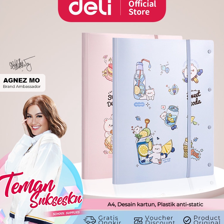 

[PRODUK ID7H981] Deli Display Book / Document Holder / Map Dokumen A4 30 40 60 Slot Kartun PQ31X 49