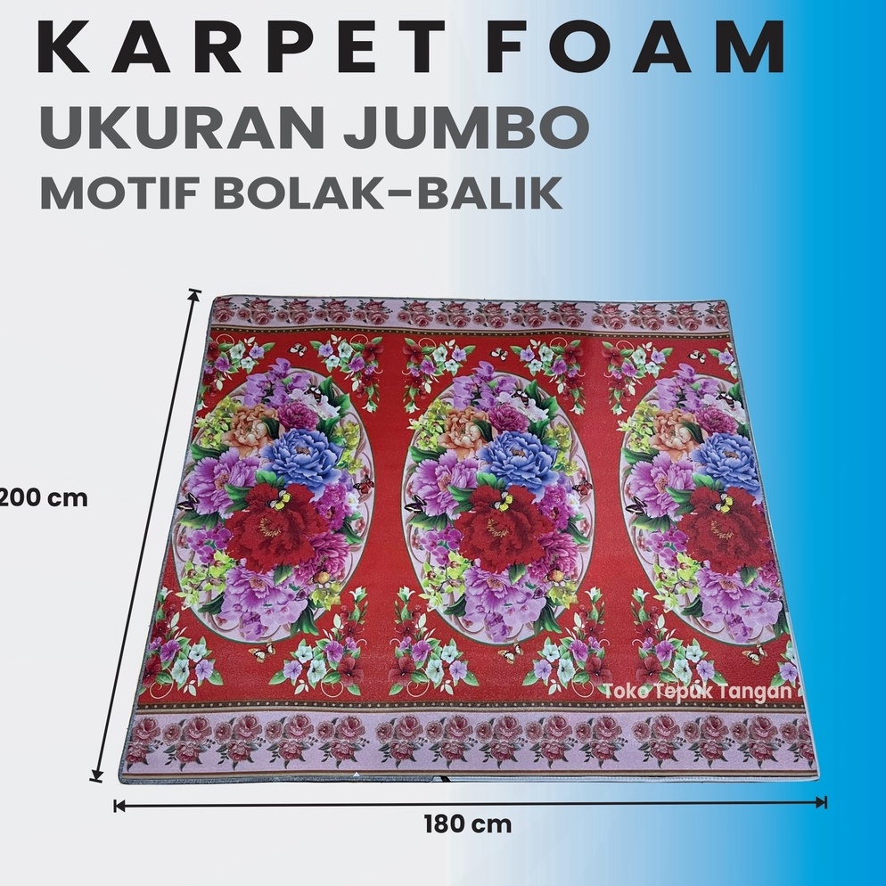 Banyak Dipakai.. KARPET FOAM JUMBO BOLAK BALIK 180x200cm Tebal 6mm / Tikar Karpet Motif Karakter / T