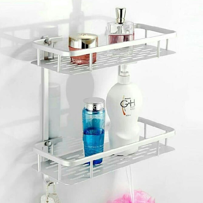 HOT PRODUCT  BONUS MINI GOLD  RAK DINDING KAMAR MANDI ALUMINIUM TEMPAT SHAMPO SABUN BAHAN TEBAL