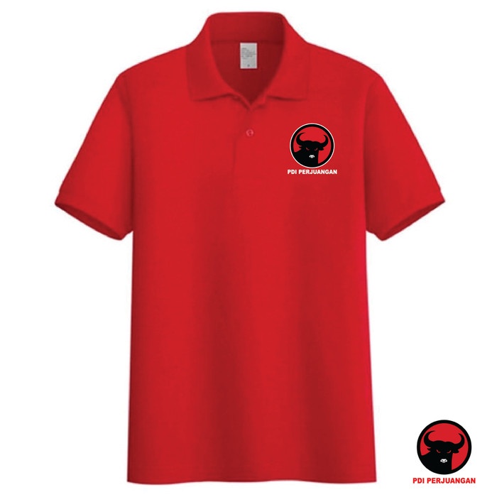 Kaos Polo Baju Polo Shirt Merah PDI Perjuangan PDIP Partai