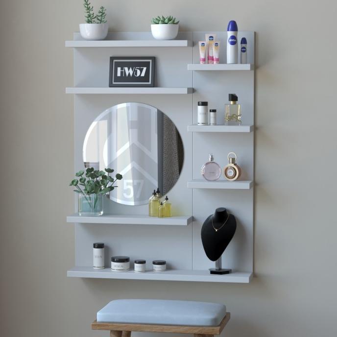 Rak Meja Rias Gantung Rak Make up Kosmetik Dinding Minimalis Ambalan