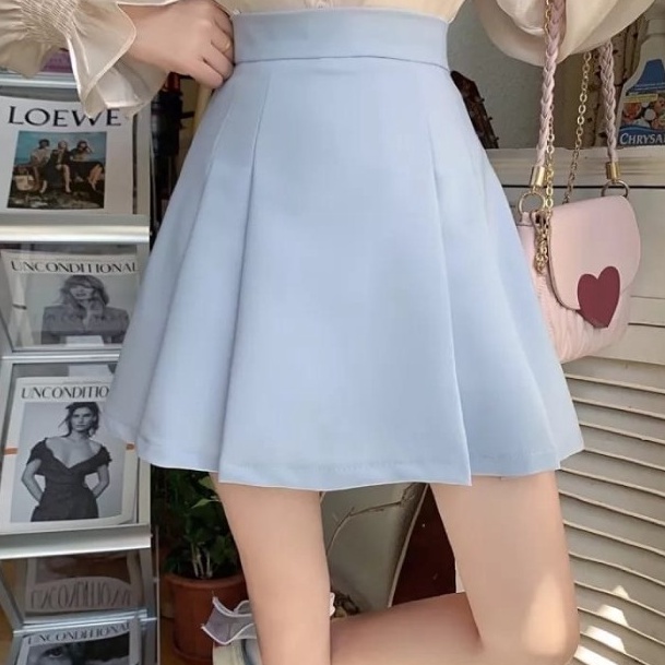 Termurah ROK MINI KOREA WANITA SKIRT / SKIRT TENNIS / ROK PENDEK WANITA SCUBA  - Hitam